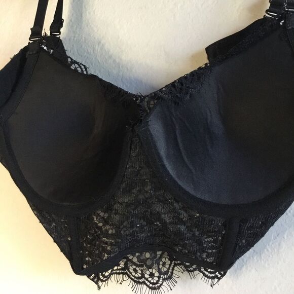 No1 Los Angeles Bra top rhinestone beads lace removable adjustable straps - Picture 4 of 6